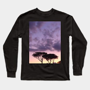 Maritime Pines with purple sunset2 Long Sleeve T-Shirt